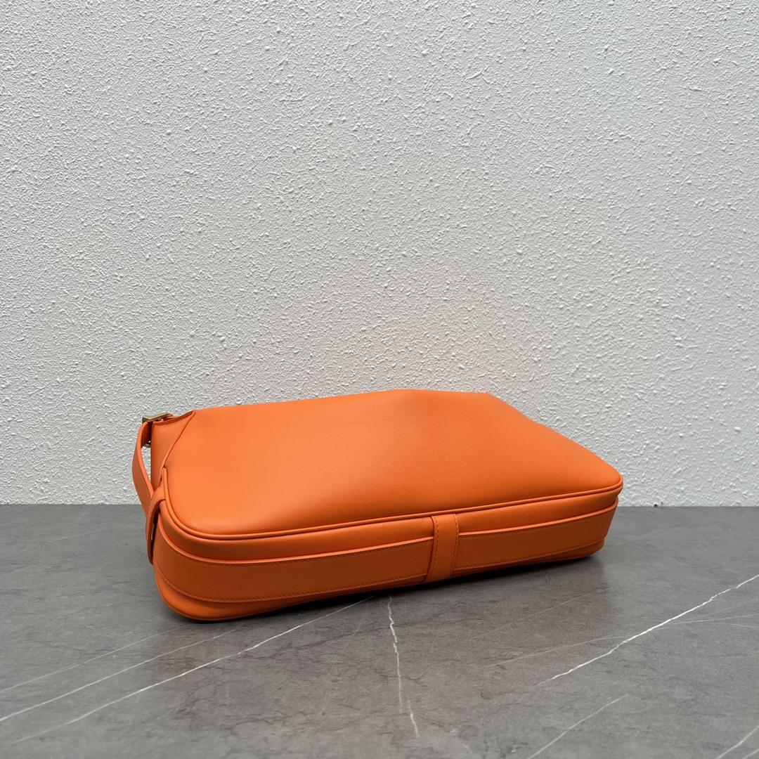 Celine Medium Romy Shoulder Bag Handbag In Supple Calfskin Orange 197443